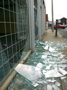 Smashed Shop Front Window in South Tottenham